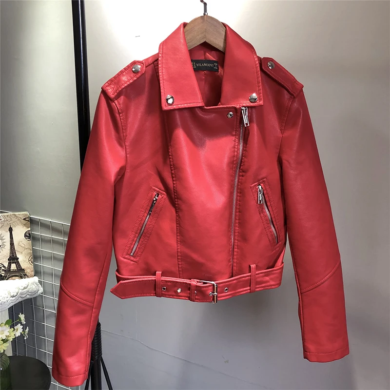 Fitaylor Женская Весенняя куртка из мягкой искусственной кожи короткая