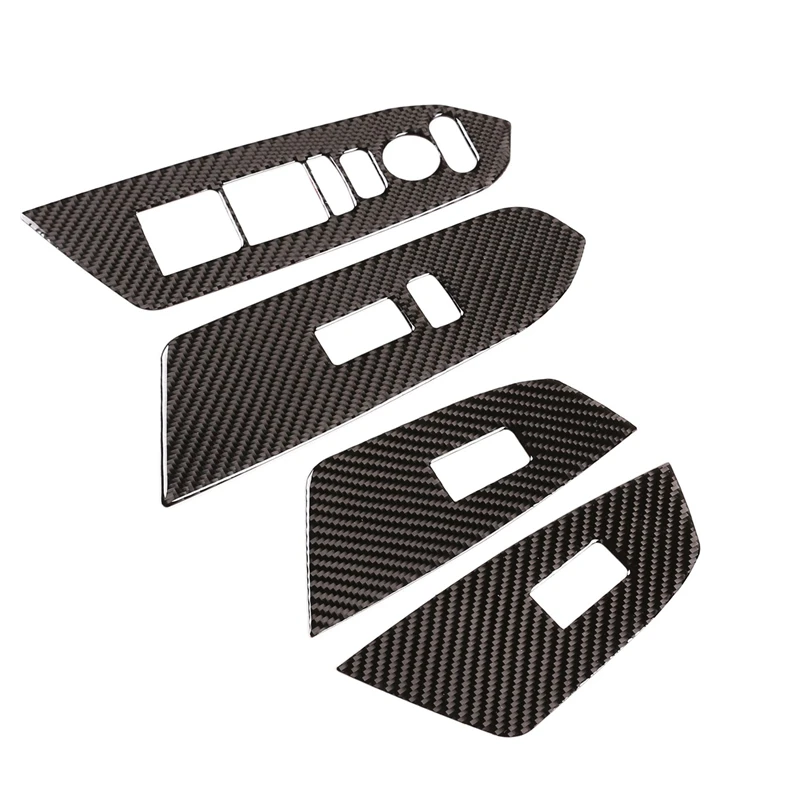 

4Pcs Carbon Fiber ABS Inner Window Switch Panel Cover Trim Lift Control Switch Trim for Honda CR-V CRV 2016-2019