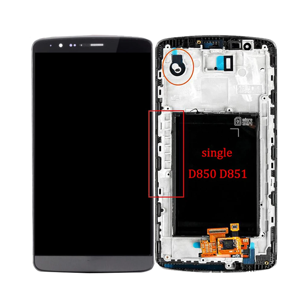 

5.5"ORIGINAL For LG G3 LCD Touch Screen Digitizer Assembly For LG G3 Display with Frame Replacement D855 D850 D851 VS985 LS990