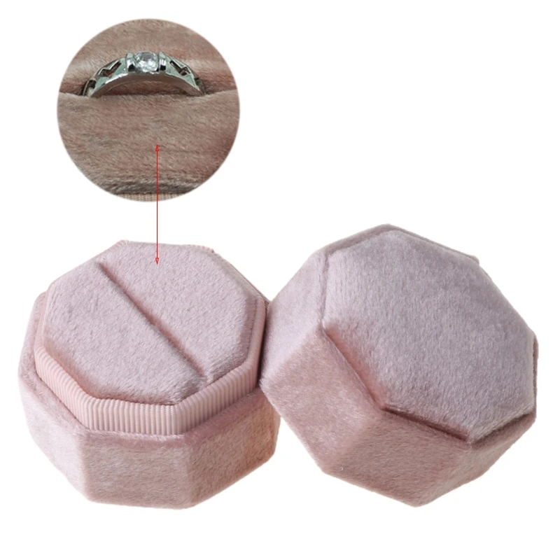 Античная восьмиугольная бархатная шкатулка для колец держатель дисплея со