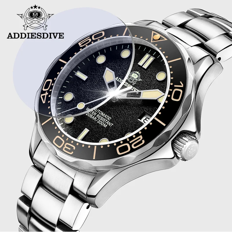 

Addies New dive Sea Ghost Diver Mechanical Watches Men Sapphire NH35A Movement C3 Luminous Stainless 200m Automatic Sports Watch