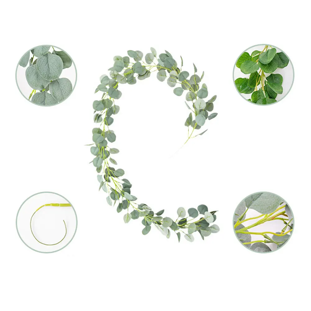 

Plant Eucalyptus Vine New Encrypted Simulation Plant Eucalyptus Round Leaf Rattan Ivy Maple Leaf Family Wedding Decoration