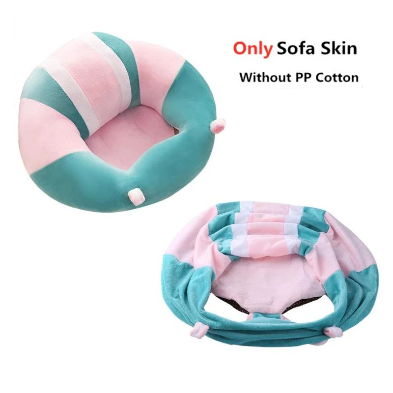 Only SkinBluePink Милый мультяшный кожаный диван для младенцев, детское кресло, чехол для дивана, сидение, обучающее кресло, моющееся, только чехол на молнии, без полипропилена, хлопок - Цвет: Only SkinBluePink