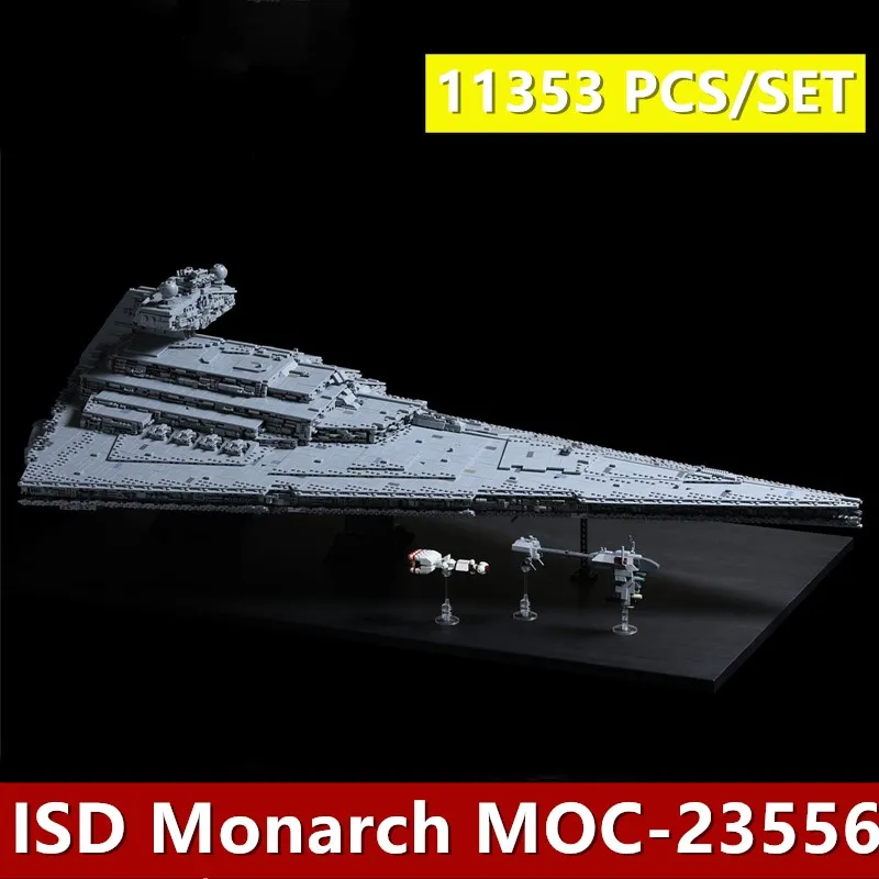 MOC-9018 имперский Звездный Разрушитель среднего размера ISD с полным интерьером 15310 шт Звездные войны модель строительные блоки игрушки