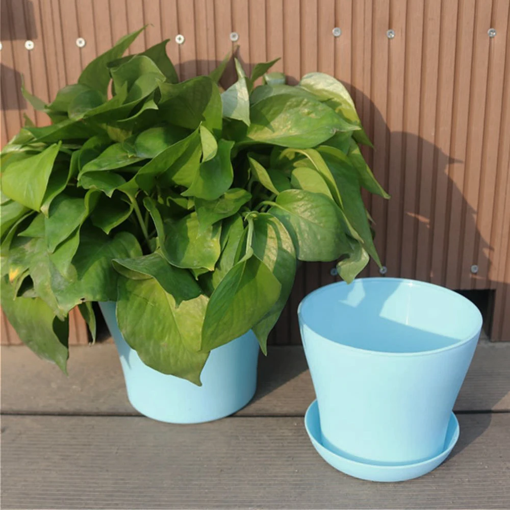 

Пластиковый цветочный горшок 8 шт./компл., горшок для садовых растений, цветочный горшок для украшения дома и сада с блюдце-поддон, горшки для...