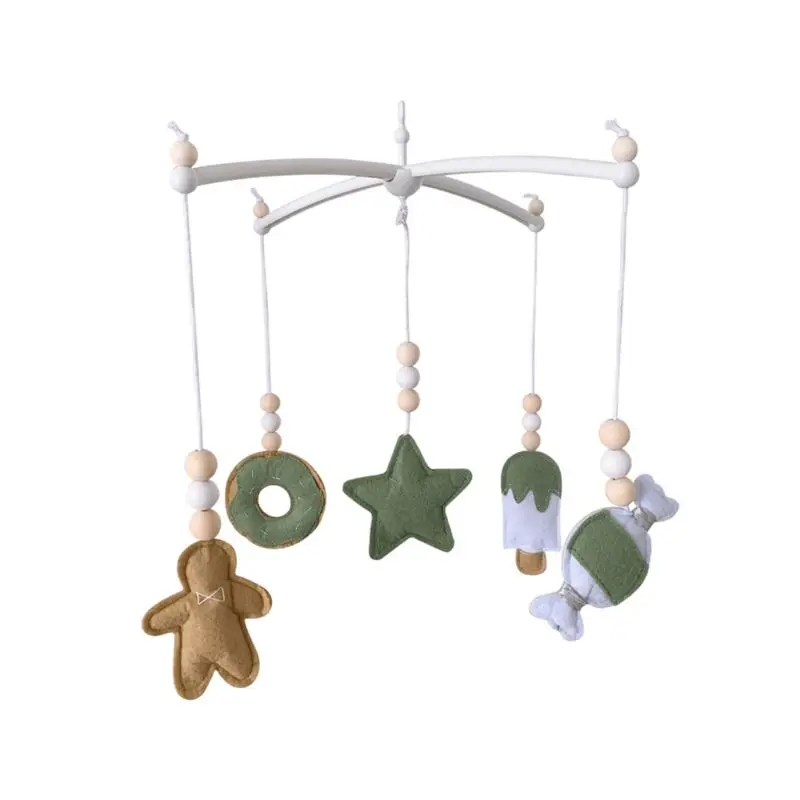 

85DE Baby Crib Mobile Rattle Felt Wind Chime Pendant Bed Bell Toys Kids Room Hanging Decor