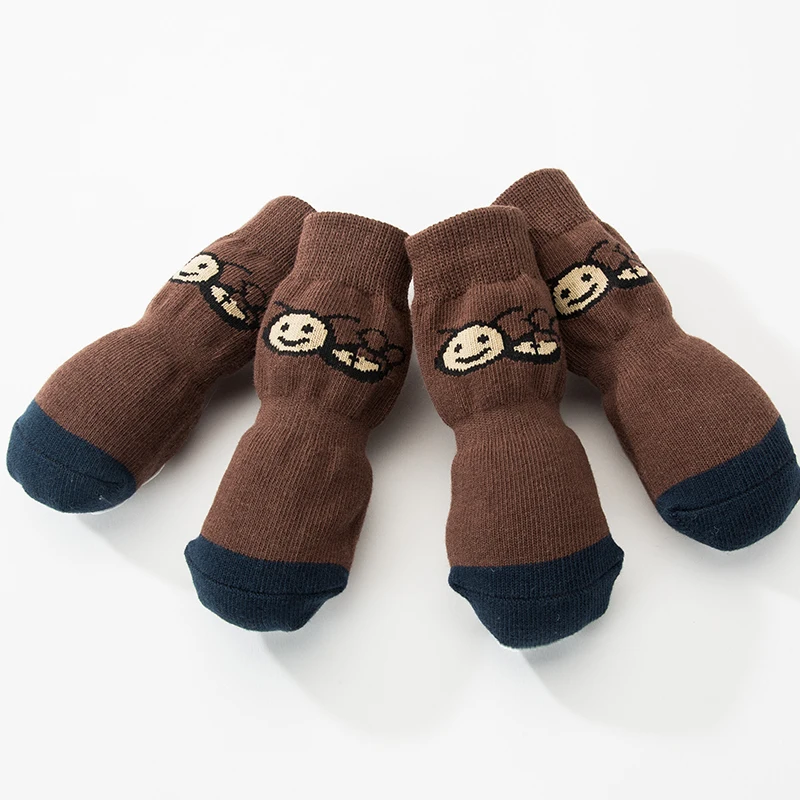 Вязаные носки для щенков и собак хлопковые нескользящие маленьких домашних