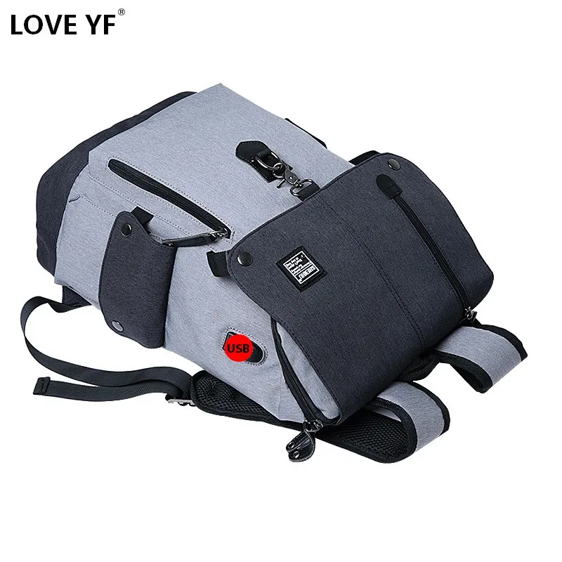 

Men's School Bag Laptop Backpack Multi-functional travel bag Casual shoulder bag Youth College Bag USB charging anti-theft backp