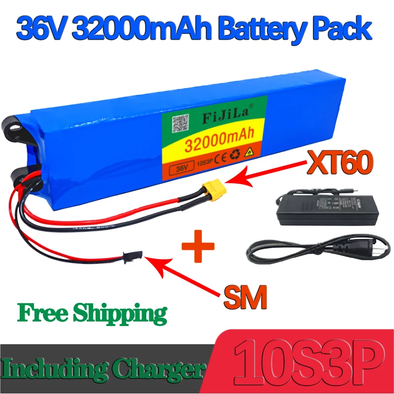 

2021 36V 32000mAh Scooter Battery Pack for Xiaomi Mijia M365 Electric Scooter with BMS Board for Free Shipping and Charger