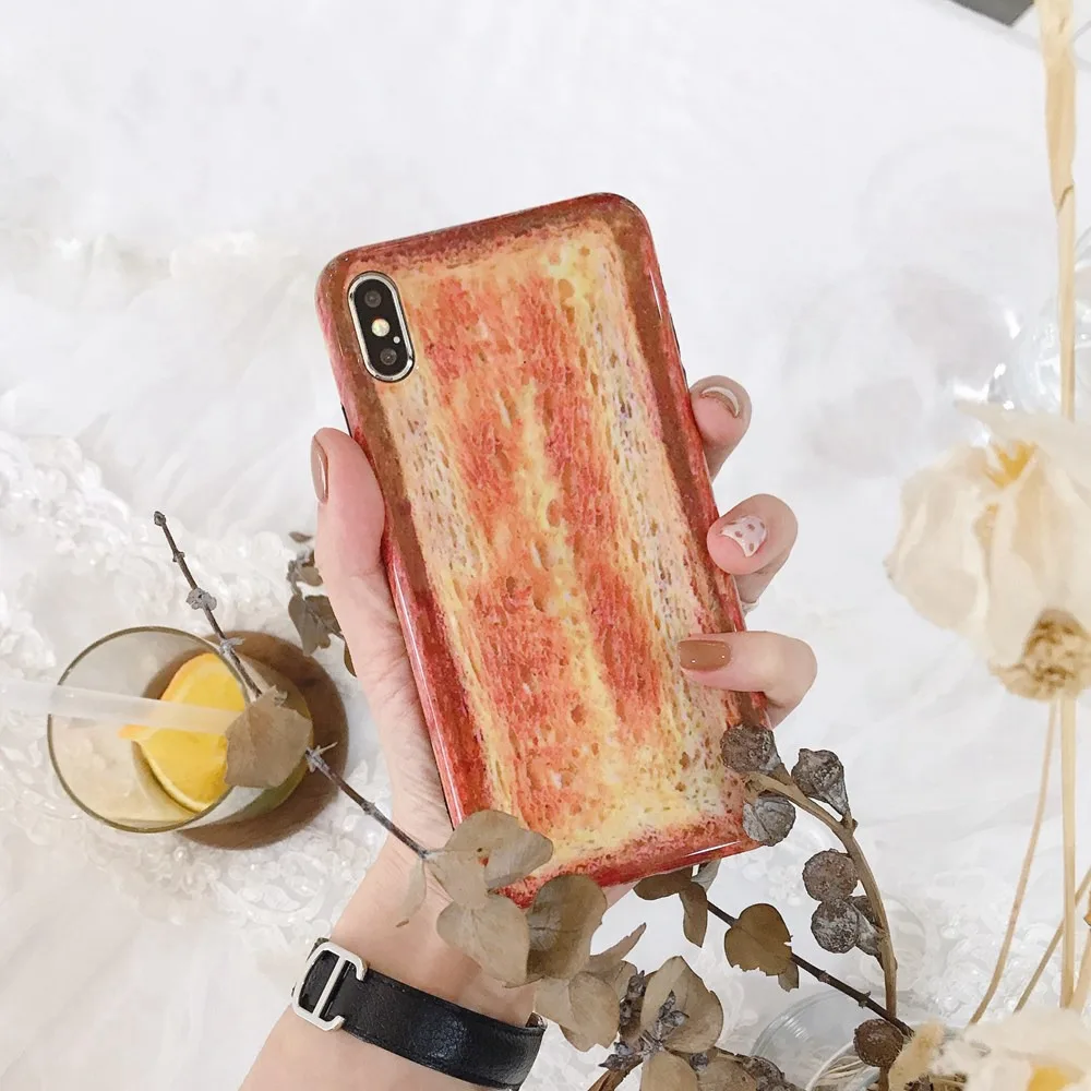 Рамочный чехол тостов имитация для iPhone X XS XR XSMAX телефона 7 8 Plus 6 6s 6Plus плюс крышка