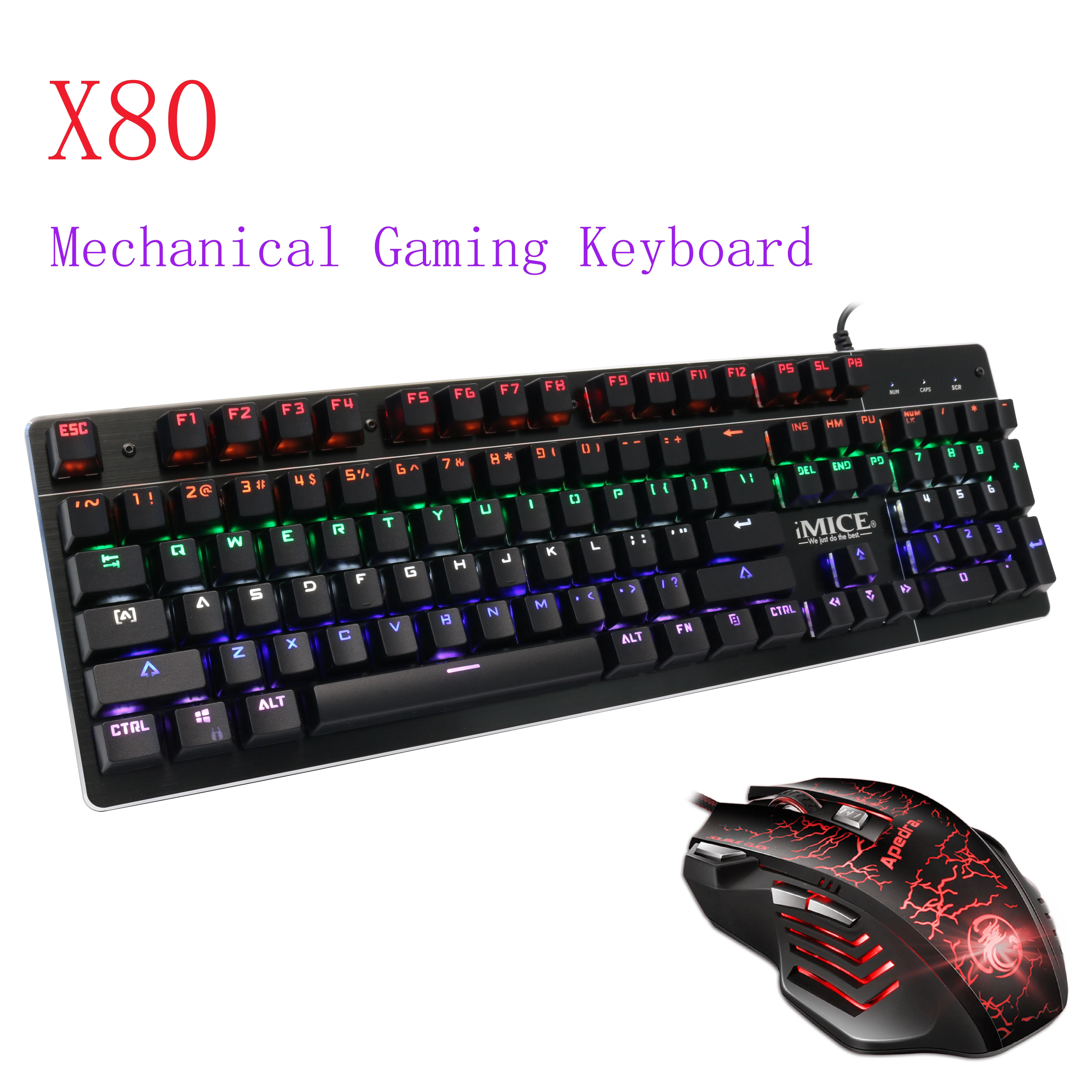 Механическая клавиатура imice с 104 клавишами синий переключатель RGB Игровая Backlist |