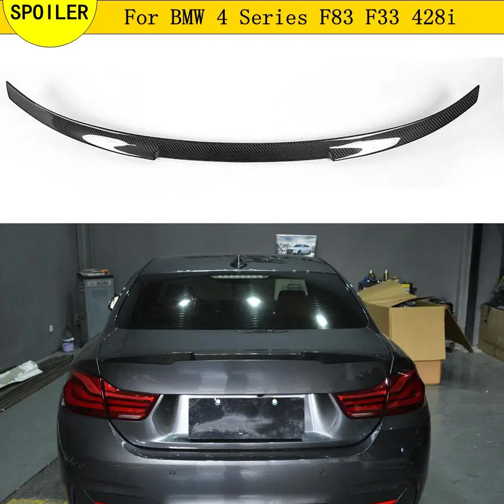 Углеродное волокно заднего крыла багажника выступ Спойлеры для BMW 4 серии F83 F33 428i