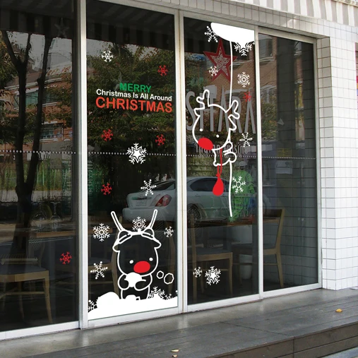 

Large Christmas Sticker X mas Decal Posters Vinyl Wall Decals Decor Mural Glass Shop Window Home Decoration