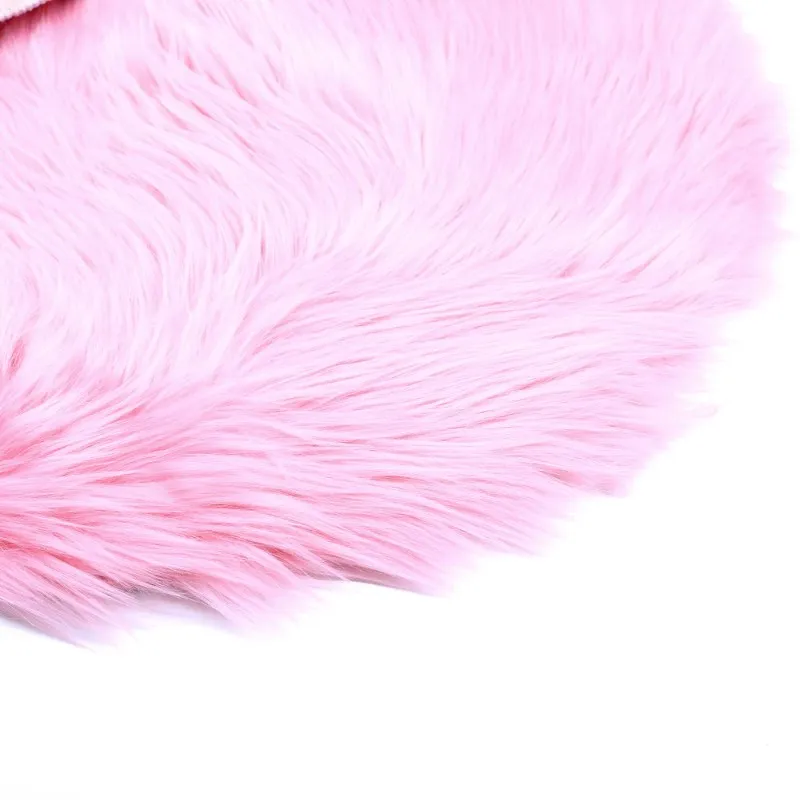 pink 1 шт. Имитация шерсти ковер подушка для стула коврик для спальни искусственная шерсть теплый Пушистый Ковер сиденье меховые коврики Подушка для офисного дивана - Цвет: pink
