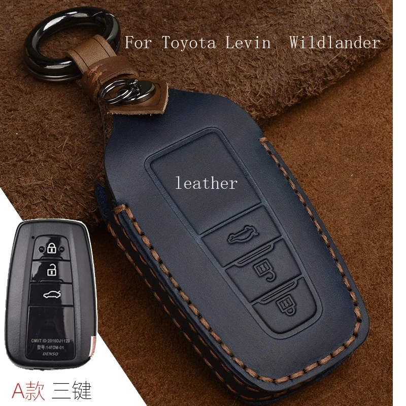 

Car Key Case Key Chain Bag high-quality leather For Toyota Levin Wildlander Rav4 Accessories