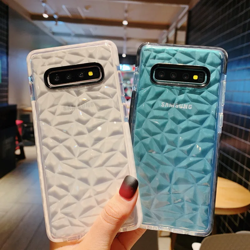 Двухслойный противоударный силиконовый чехол для samsung Galaxy S7 Edge S8 S9 S10 Plus A10 A20 A70 Двойной Цветной 3D Алмазный Мягкий ТПУ чехол