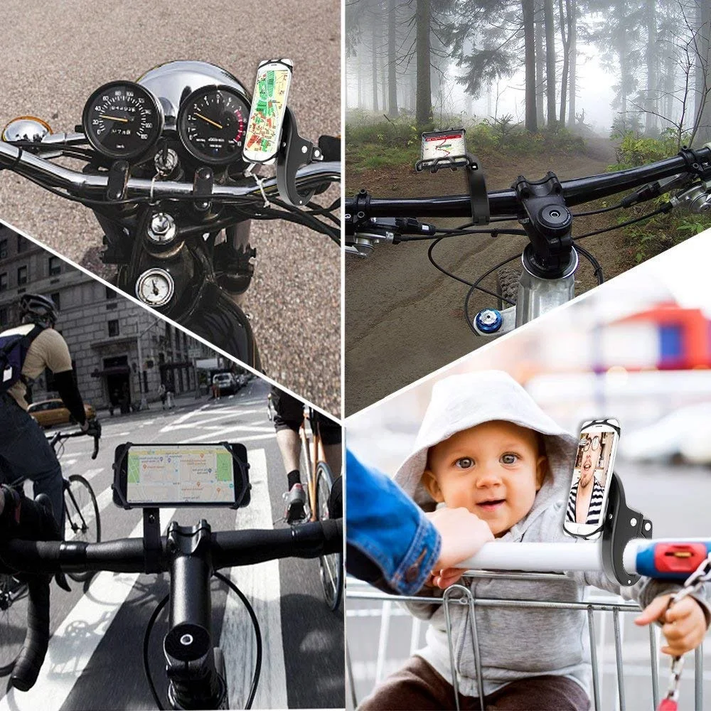 

Untoom Bike Phone Holder 360 Degree Rotatable Silicone Motorcycle Scooter Phone Mount Bicycle GPS Units Holder for iPhone Xiaomi