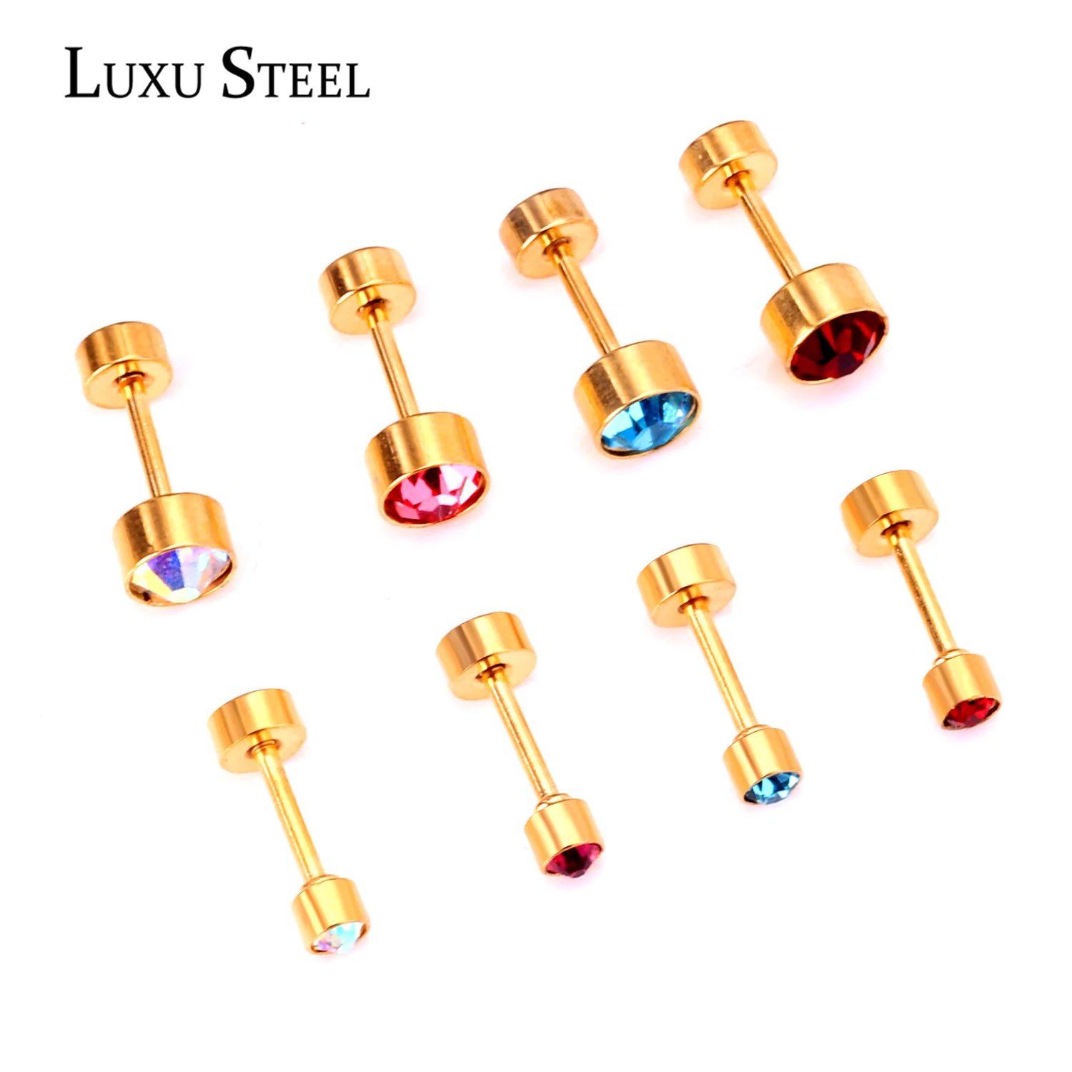 Ч Сталь маленькие серьги 2021 Новый Мода Нержавеющая сталь круглый прозрачный CZ