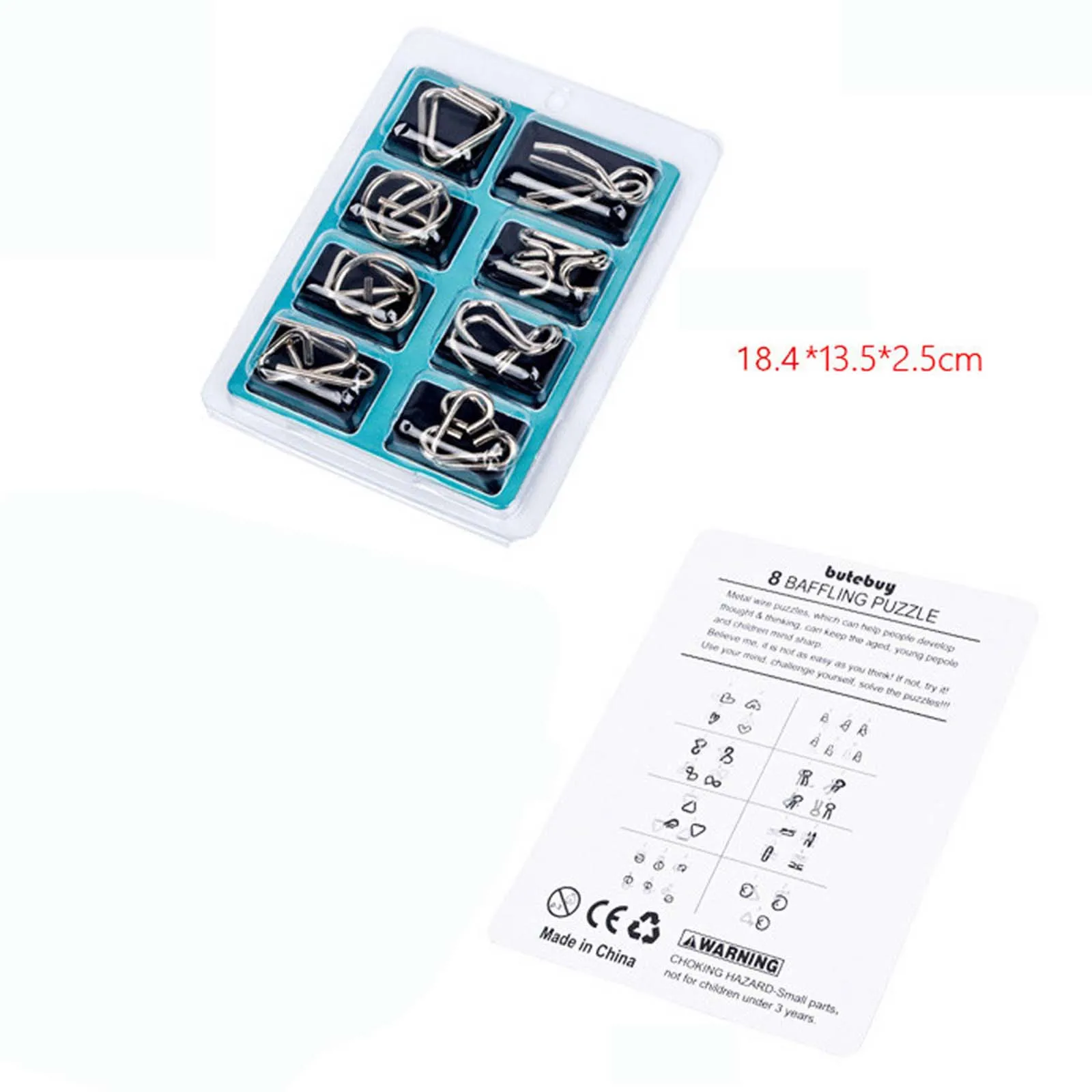 

Nine Ring Set Links Puzzle Games Chinese Puzzle Kid Adult Brain Teaser Toy Montessori Educational Toys for Adults Childrens