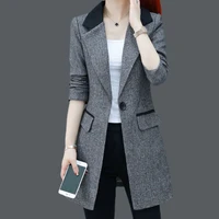 2021 new plus size autumn coat womens professional tooling jacket casual long suit jackets black fashion blazer abrigo mujer 3xl
