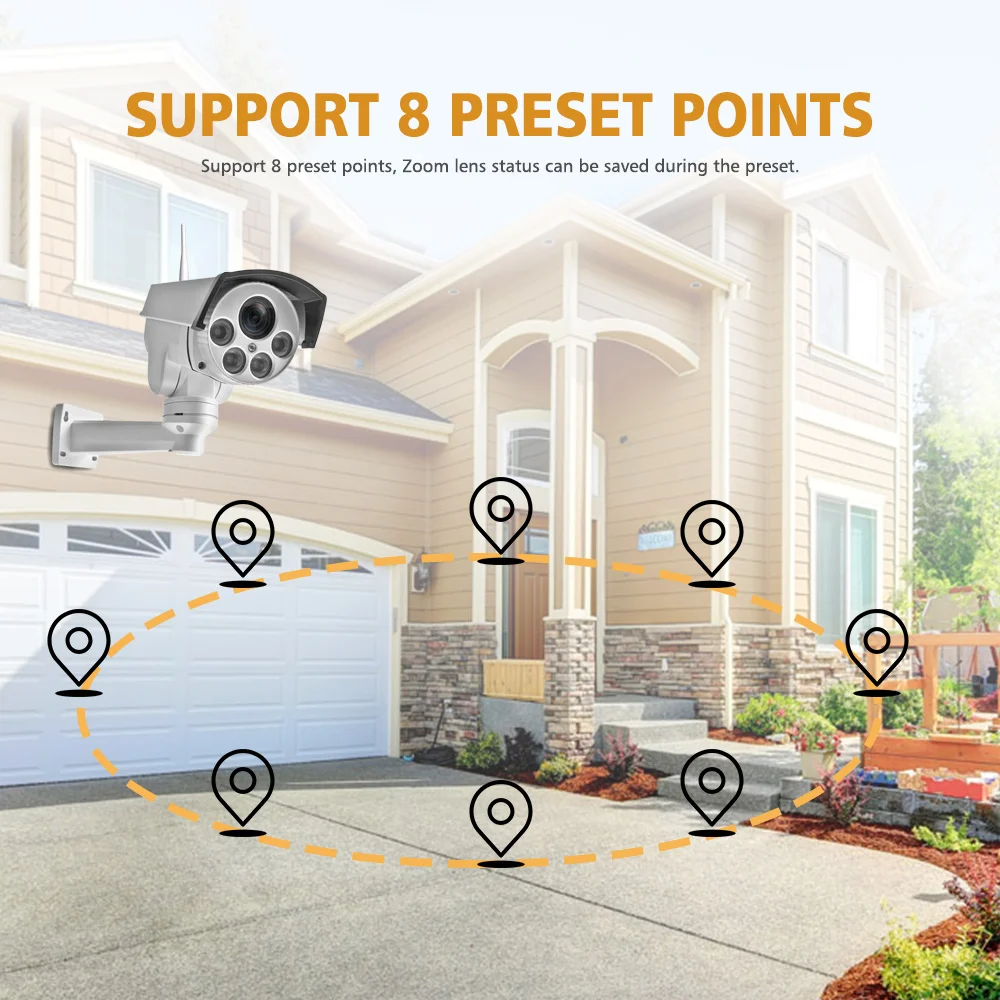 Супер HD 1080P 5MP Wifi PTZ IP камера Onvif аудио 5X 10X оптический зум 2MP CCTV камера безопасности наружная ИК 50 м P2P CamHi
