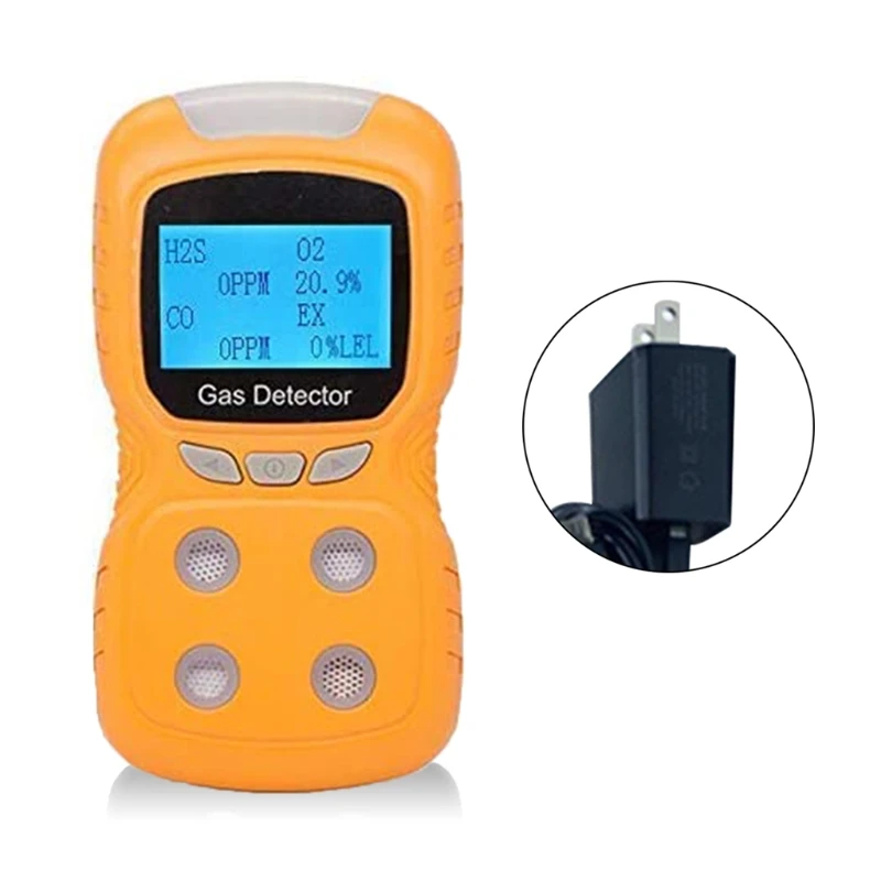 

LCD 4 in 1 Toxic Gas Alarm Detector CO O2 H2S Oxygen Monitor Gas Analyzer Meter USB Rechargeable Digital Gas Detector