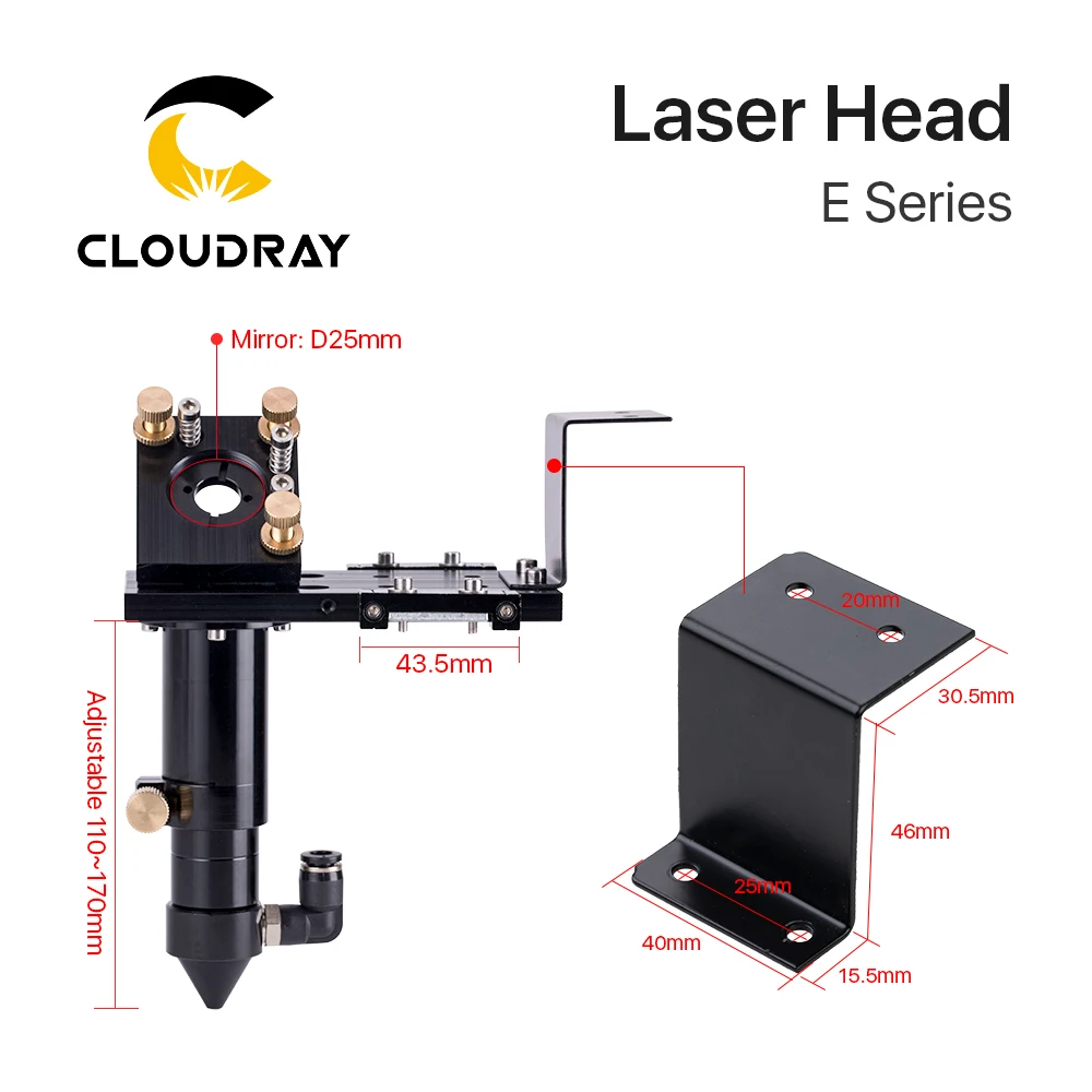 Cloudray E Series: CO2 лазерная головка для объектива D18mm fl38 1 D20mm FL50.8 & 63 5 101 6mm ЗЕРКАЛО 25mm