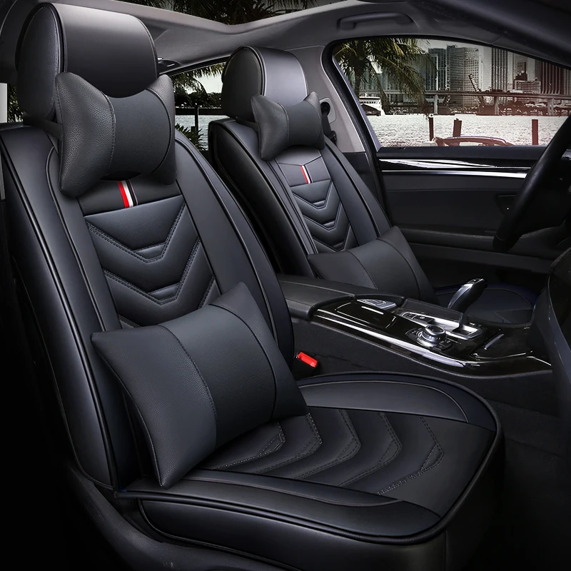

leather car seat cover 5 seats for skoda fabia 1 octavia a5 karoq rapid super kodiaq yeti all models car accessories