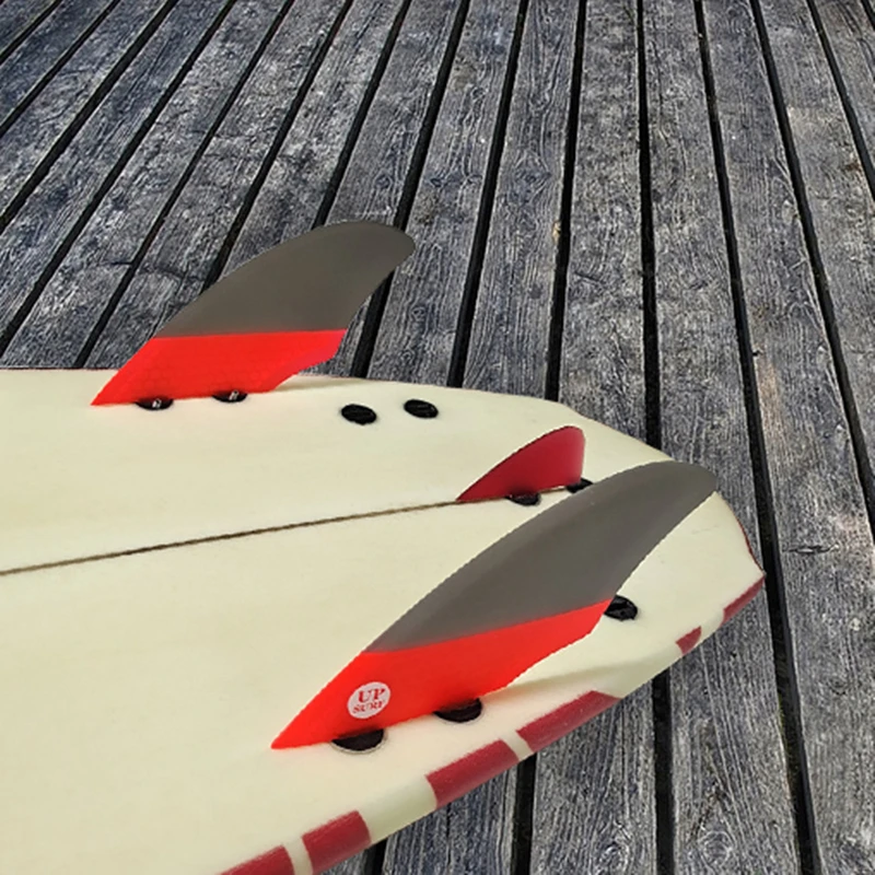 Плавник для серфинга серый плавник с красным цветным плавником вязаным центром