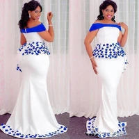 aso ebi styles mermaid evening formal dresses with peplum 2020 off shoulder lace floral african nigerian occasion prom gown