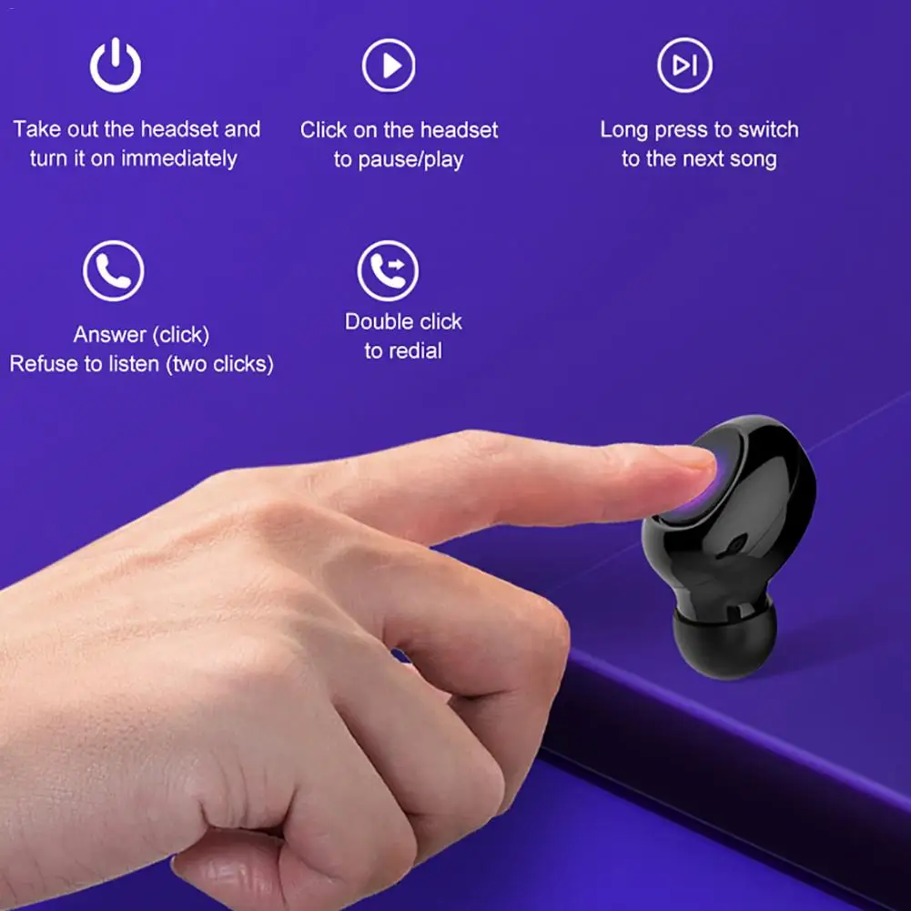 TWSBluetooth5.0WirelessEarbudsBinauralCallEarphoneIPX5WaterproofSportsHeadsetwith2300mAhChargingCase | Электроника
