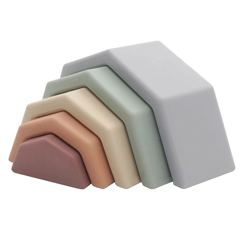 

100% Food Grade Silicone Toy Building Block Puzzle Educational Toy Baby Teether Molar Comfort Supplies Boy Girl Gift