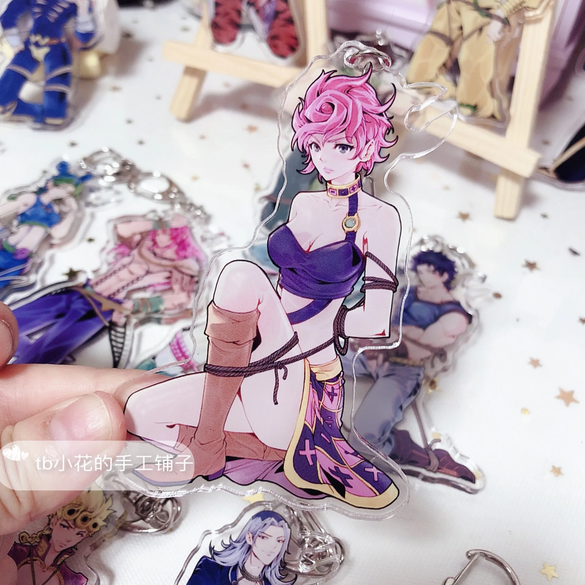 16 JOJO невероятное приключение Золотой ветер Narancia Ghirga Giorno Giovanna Сьерра-Леоне фигурка Косплей акриловый брелок Подвеска для ключей - Цвет: 16