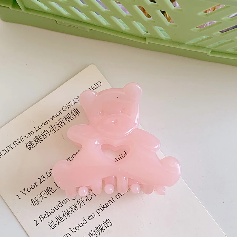 

HOT Korean Kawaii Bear Hair Clip Claw Clamp for Women Girls Kids Hairpin Crab Headband Hair Washface Accessories Headwear
