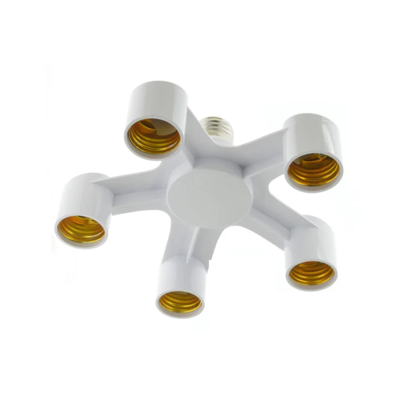 

1pc 1 To 5 Of Light Adapter Converters Support E27 To E27 Socket Splitter LED Lamp Lighting Split Adapter Base Lamp Holders Base