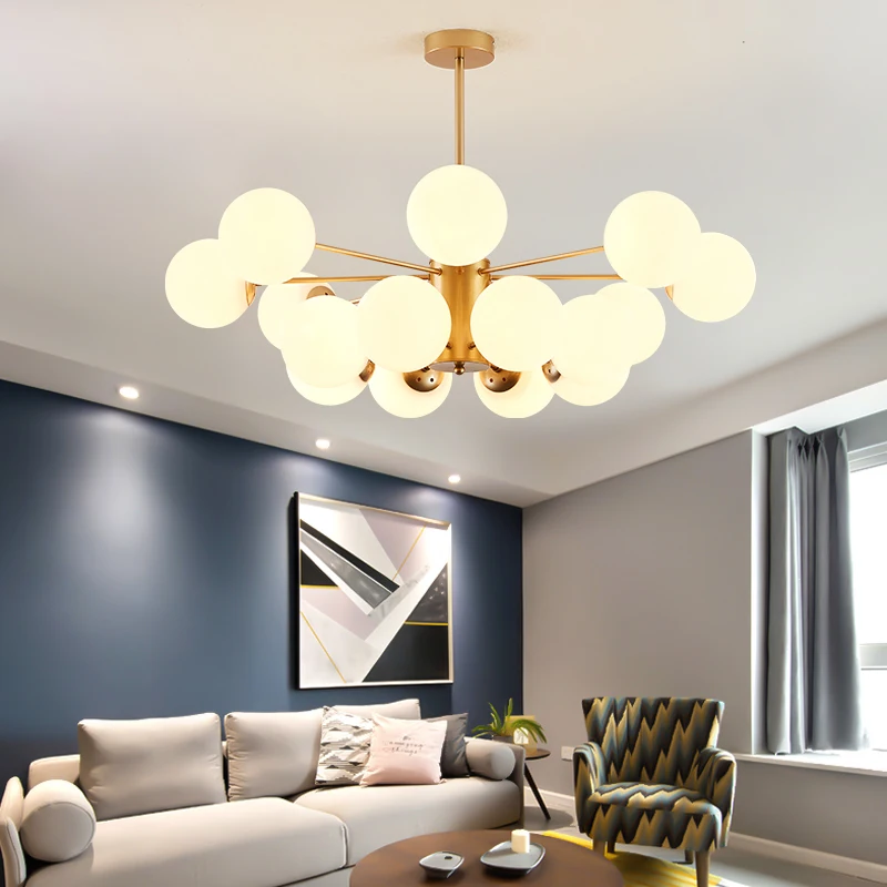 Стеклянная светодиодная Люстра Современного дизайна потолочный светильник для