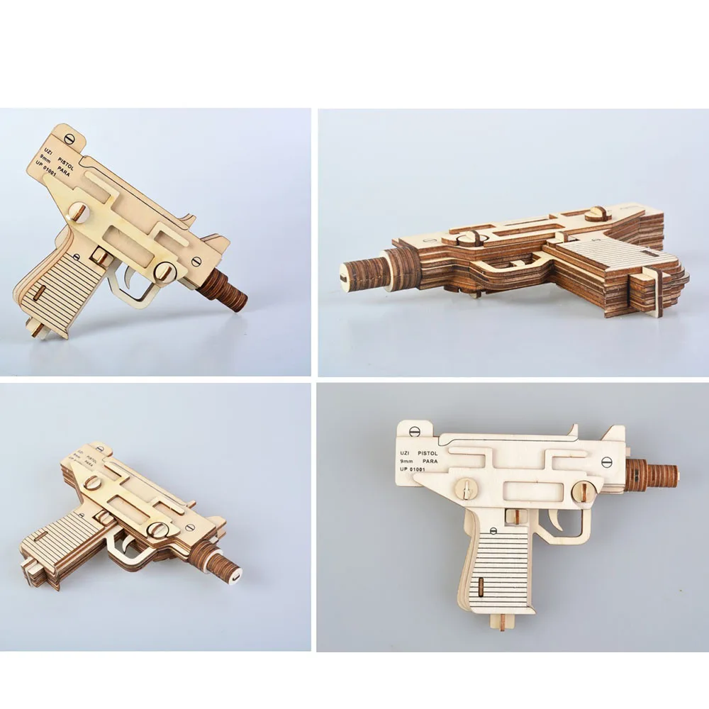 Деревянный игрушечный пистолет UZI 18 см|Пазлы| |