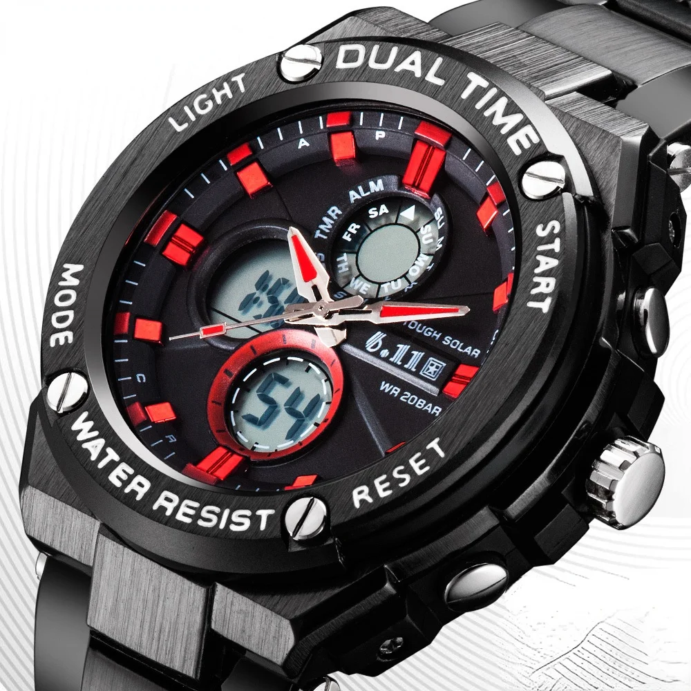 Новинка 2022 мужские часы спортивные с тремя глазами стальной ремешок