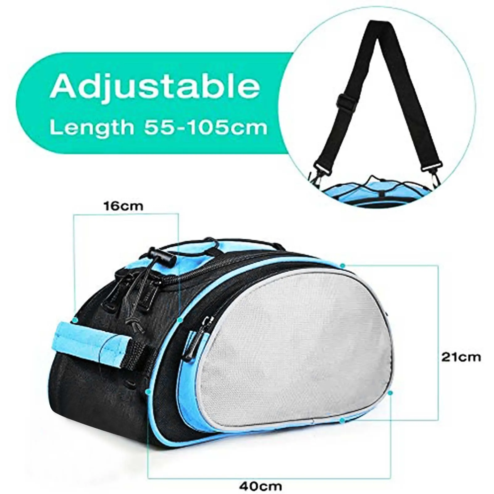 

Bicycle Bag Waterproof Basket Rack Bag 13 Liter Bicycle Bag Shoulder Strap Bag Mobile Phone Cycling Bag Bike Pouch Holder #864