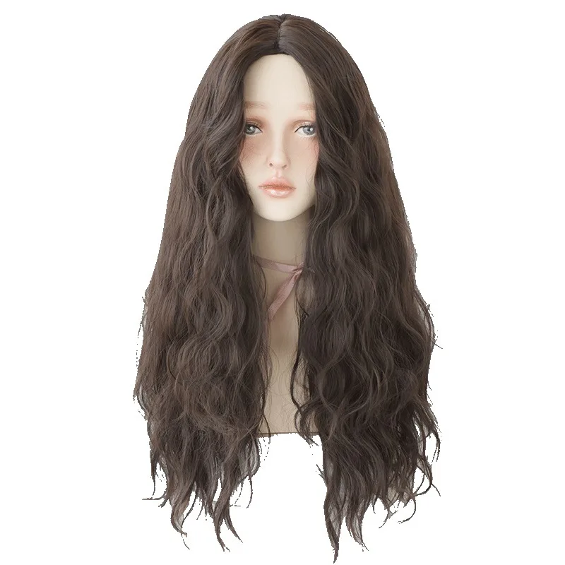 

Hot Selling Hot-Selling Long Curly Hair Hair Cover Medium Points without Bangs Artificial Chemical Fiber Wig