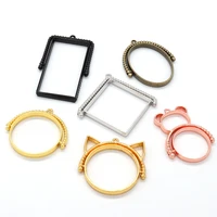 10 pieces of metal geometric hollow rotating frame frame mold uv epoxy resin mold for diy jewelry making round pendant