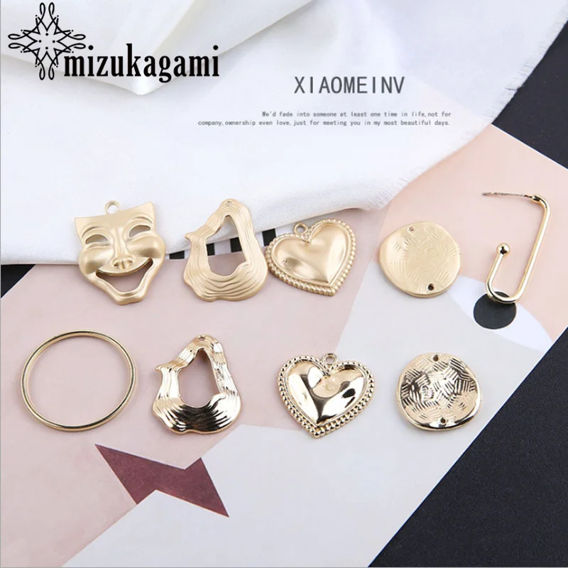 Золотые подвески из цинкового сплава в форме сердца геометрические круглые 10