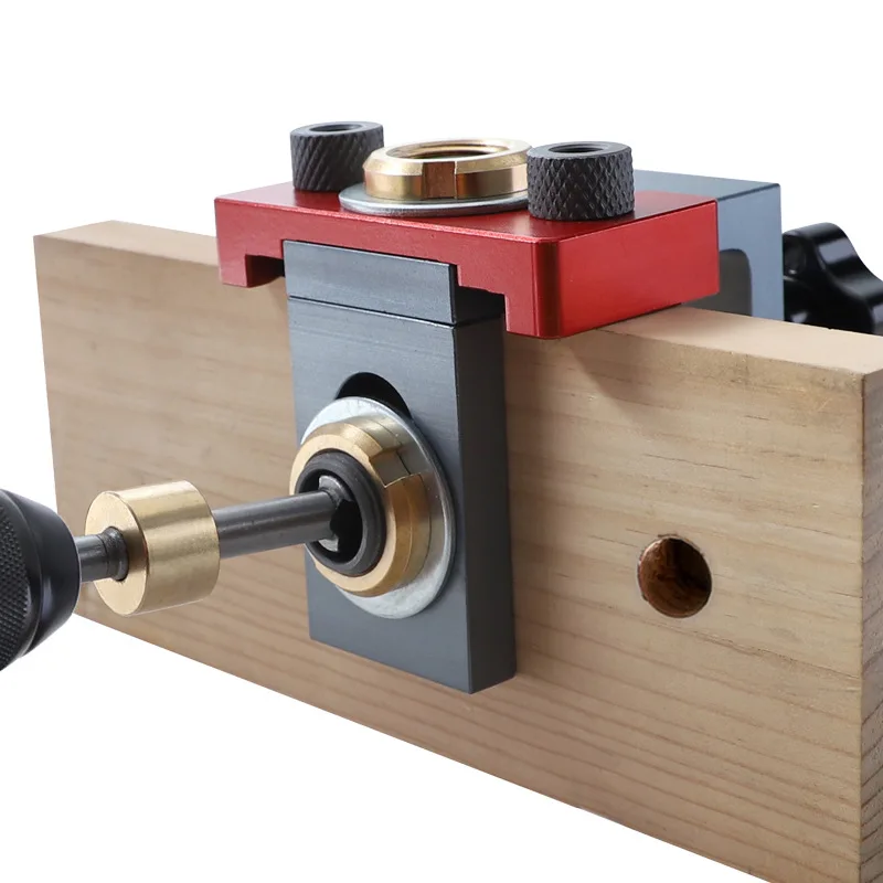 

3 In 1 Doweling Jig 8/10/15mm Aluminum Alloy Adjustable Vertical Hole Punch Locator Drill Guide for DIY Woodworking Tool