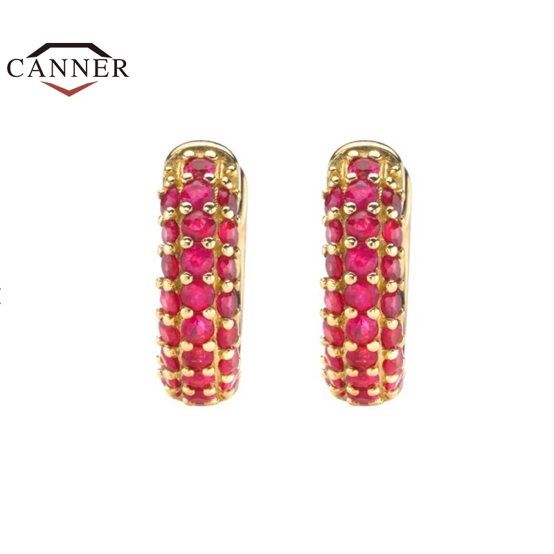 

CANNER INS Style Small Colorful Zircon Crystal Copper Stud Earrings for Women Piercing Earring Earings Jewelry Pendients Gift