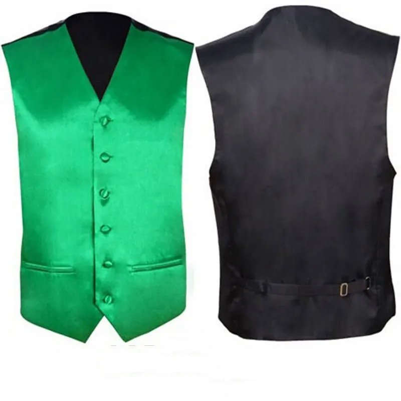 Green Silk Satin Suit Vest Men 2020 Spring New Sleeveless Waistcoat Mens Casual Party Wedding Formal Tuxedo Dress Vests Gilet