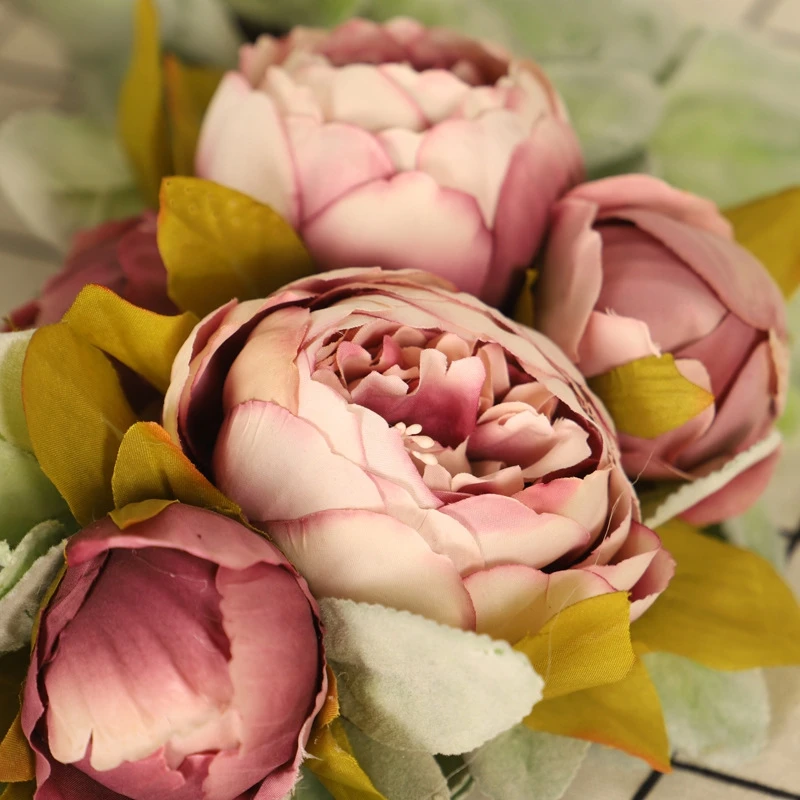 

50cm Round Wreath Artificial Rattan Plant Peony Garland Wedding Party Door Wall Hanging Ornament Home Decoration Pendent Crafts