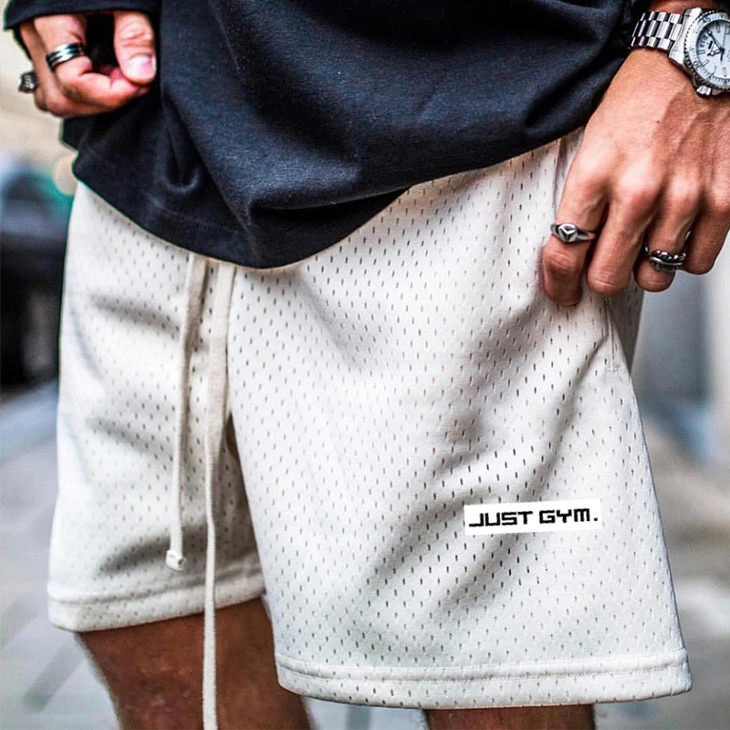 

Summer Shorts Men Fitness homme Casual Beach Shorts Running Gym Joggers Hip Hop Streetwear Mens Mesh Boardshorts Cargo Shorts