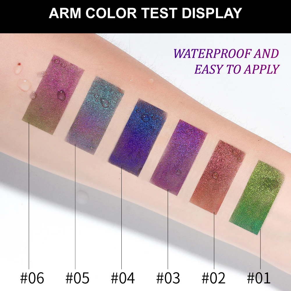 1 шт. блестящие тени для век Хамелеон в форме ручки Сияющие металлические