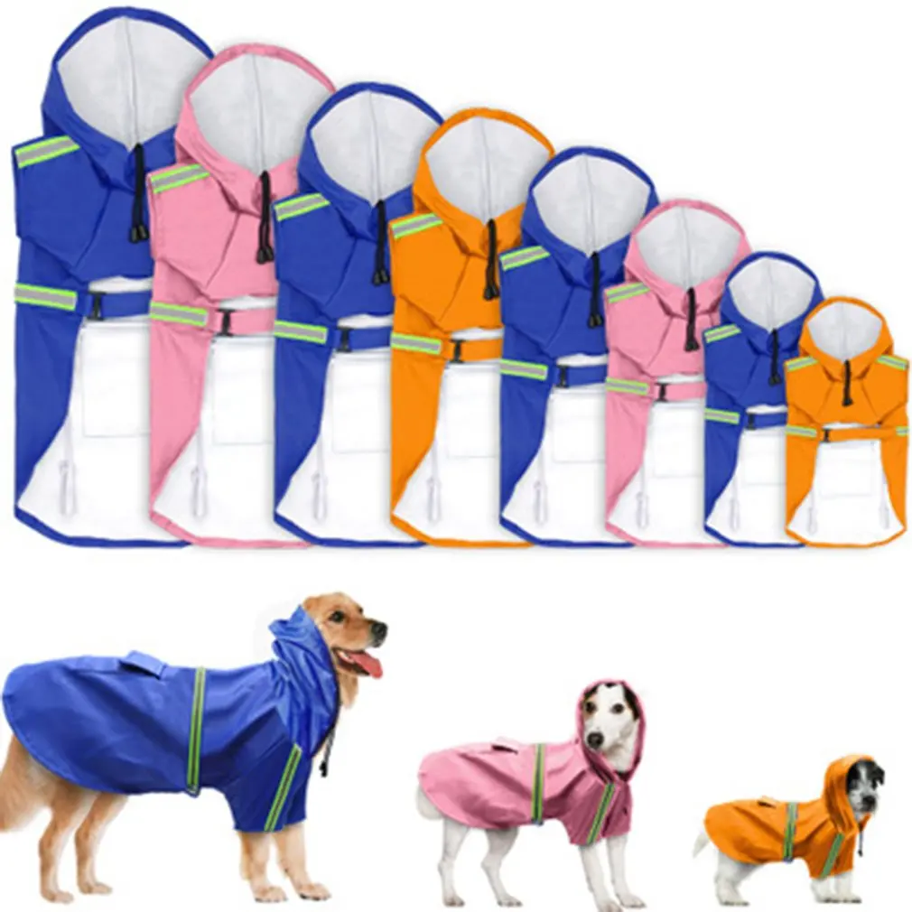 

Adjustable Dog Raincoat Waterproof Pet Rain Jacket Pet Reflective Dog Raincoat