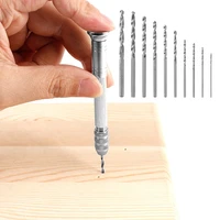11pcs stainless steel drill bits set sturdy hand kit diy precision pin mini twist for resin keychain making wood rotary tools